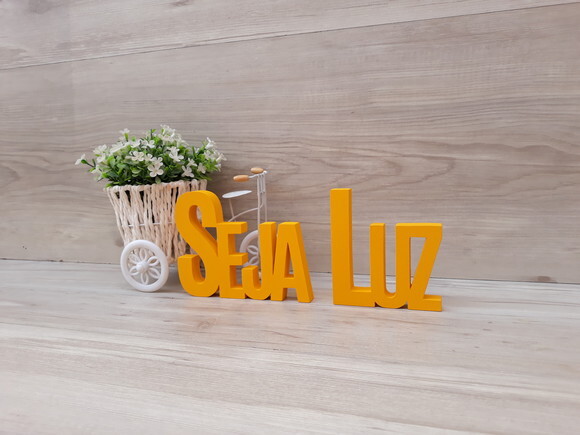 Seja Luz - Palavras Decorativas de mesa em MDF
