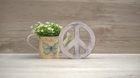 Simbolo Paz - 15 cm - pátina