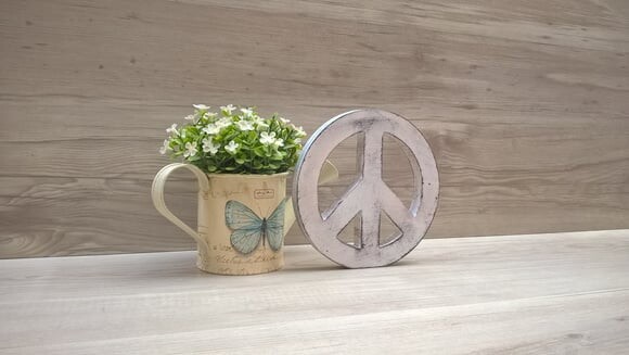 Simbolo Paz - 15 cm - pátina