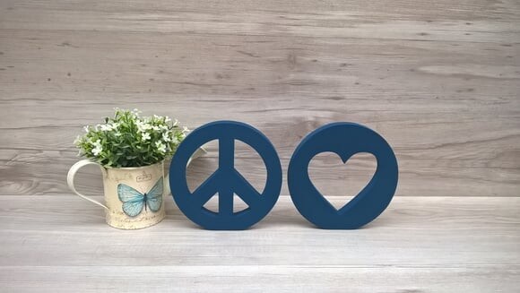 Simbolos Paz e Amor - 15 cm DUO