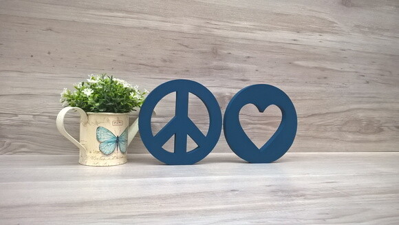 Simbolos Paz e Amor - 15 cm DUO