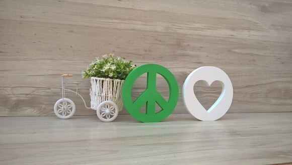 Simbolos Paz e Amor - 15 cm DUO