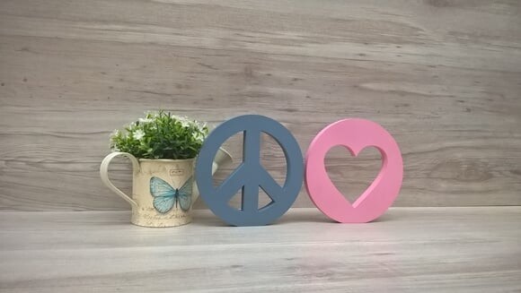 Símbolos Paz e Amor - 15 cm DUO