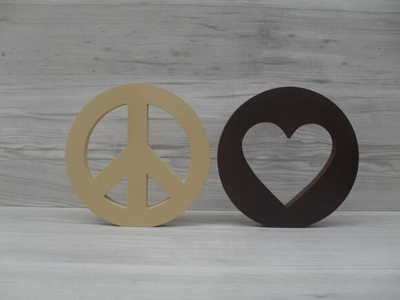 Símbolos Paz e Amor - 15 cm DUO