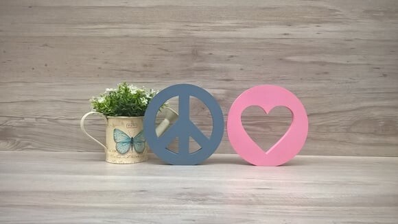 Símbolos Paz e Amor - 15 cm DUO
