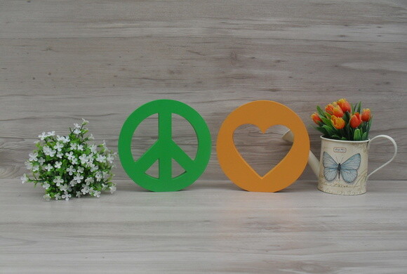 Símbolos Paz e Amor - 15 cm DUO
