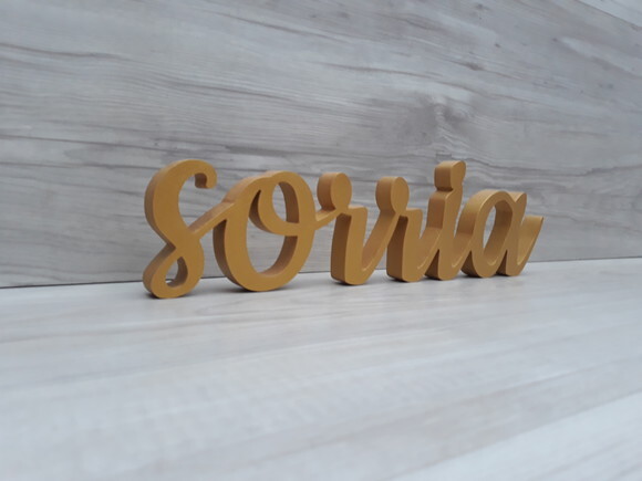 sorria - linha CK - Palavra de mesa em MDF