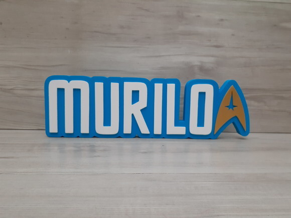 StarTrek - Nome Personalizado de Mesa em MDF - MURILO 10 cm