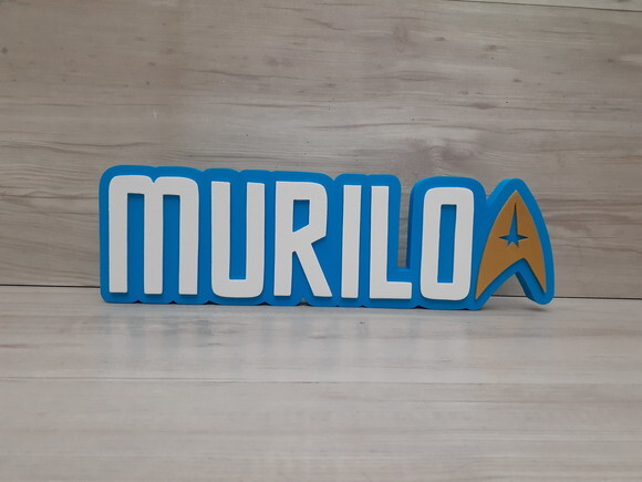 StarTrek - Nome Personalizado de Mesa em MDF - MURILO 10 cm