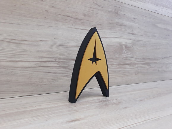Startrek Frota Estelar - Simbolo de mesa em MDF