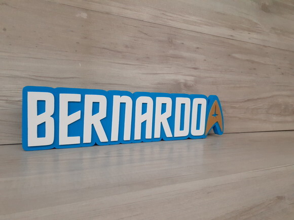 StarTrek - Nome Personalizado de Mesa em MDF BERNARDO 10 cm