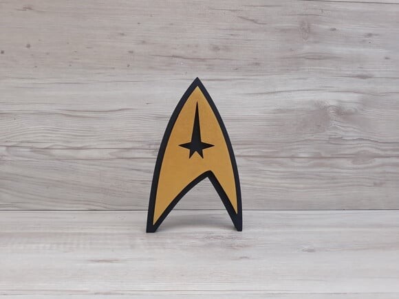 Startrek Frota Estelar - Simbolo de mesa em MDF