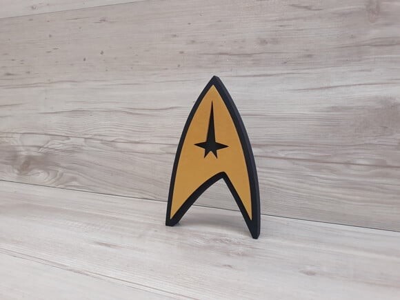 Startrek Frota Estelar - Simbolo de mesa em MDF