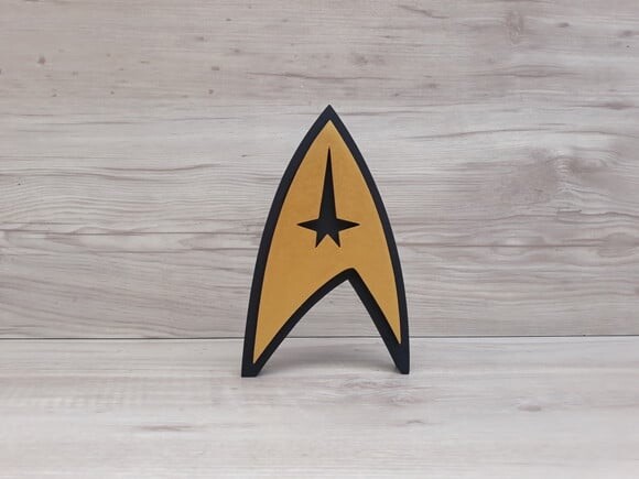 Startrek Frota Estelar - Simbolo de mesa em MDF