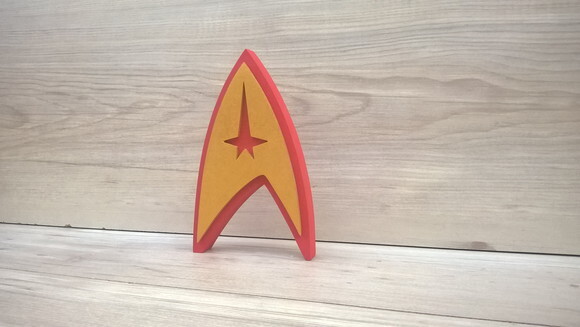 Startrek Frota Estelar - Simbolo de mesa em MDF
