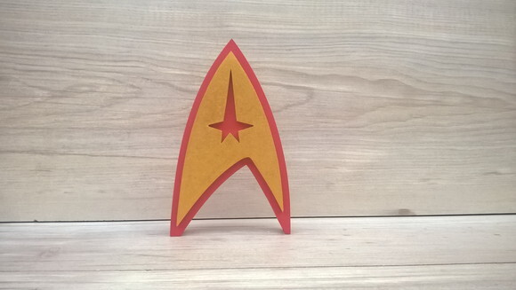 Startrek Frota Estelar - Simbolo de mesa em MDF