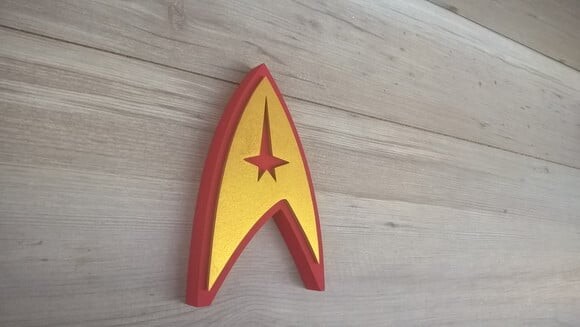 Startrek Frota Estelar - Simbolo de mesa em MDF