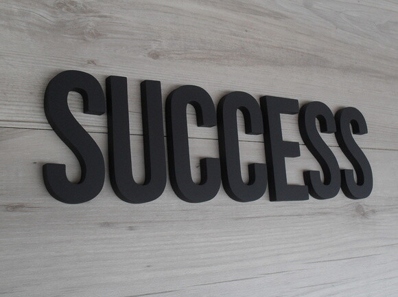 SUCCESS - Palavra Decorativa de Parede em mdf