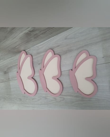 Trio Borboletas de Lado - para Parede - Feitas em mdf