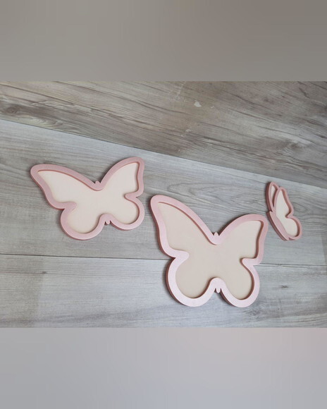 Trio Borboletas de Parede em mdf