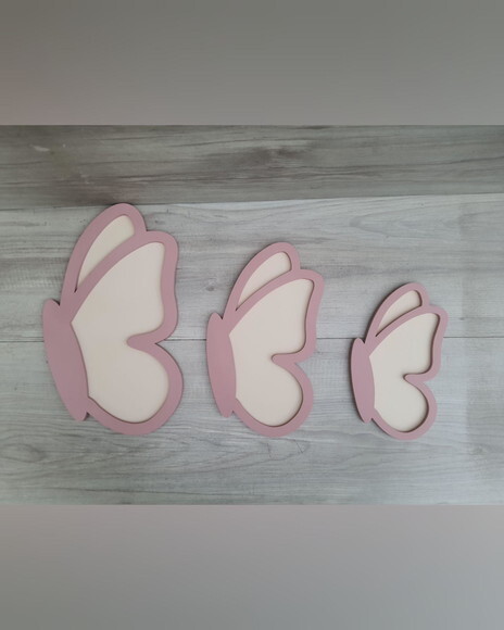 Trio Borboletas de Lado - para Parede - Feitas em mdf