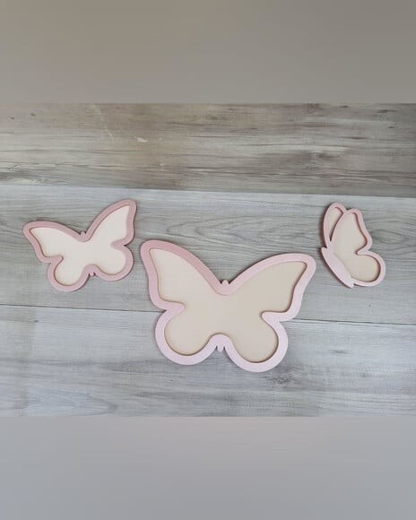 Trio Borboletas de Parede em mdf