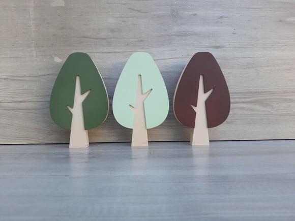 Trio de Árvores Escandinavas em mdf Mod. Gota - 15 cm