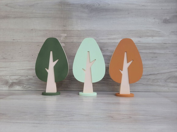 Trio de Árvores Escandinavas em mdf - Mod. Gota - 25 cm