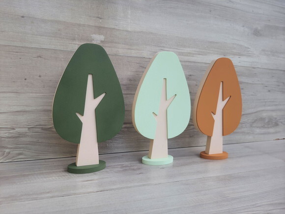 Trio de Árvores Escandinavas em mdf - Mod. Gota - 25 cm