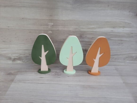 Trio de Árvores Escandinavas em mdf - Mod. Gota - 25 cm