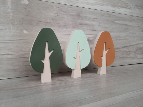 Trio de Árvores Escandinavas em mdf Mod. Gota - 15 cm