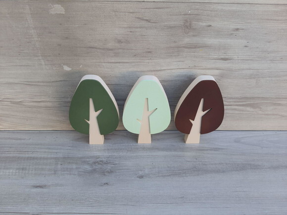Trio de Árvores Escandinavas em mdf Mod. Gota - 15 cm