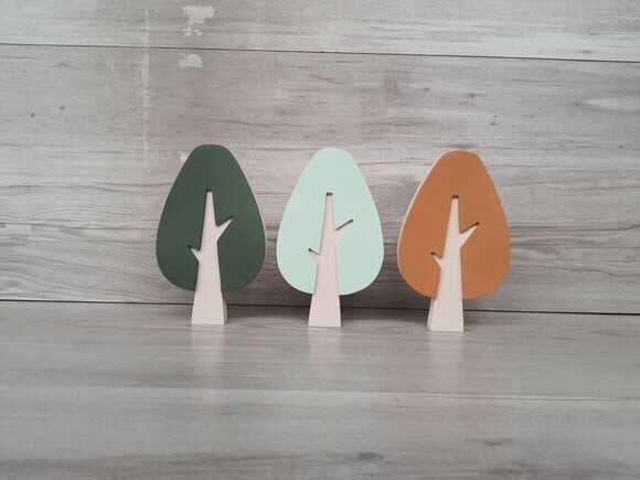 Trio de Árvores Escandinavas em mdf Mod. Gota - 15 cm