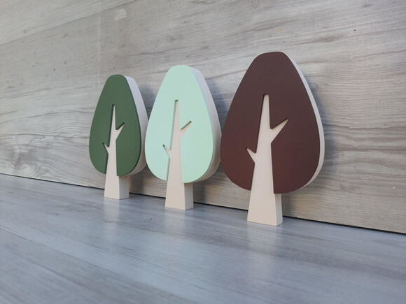 Trio de Árvores Escandinavas em mdf Mod. Gota - 15 cm