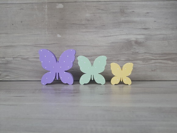 Trio de Borboletas de Mesa em mdf