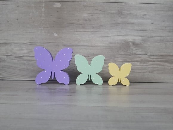 Trio de Borboletas de Mesa em mdf