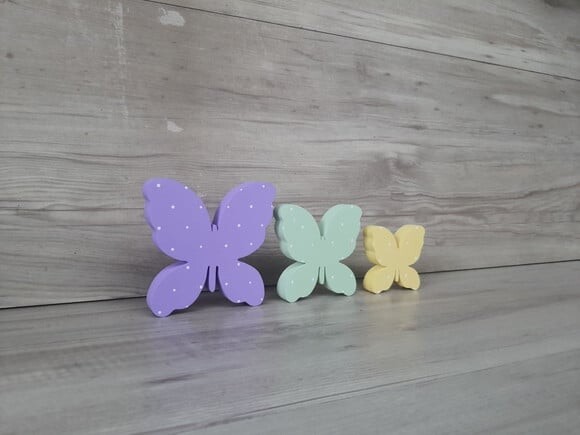 Trio de Borboletas de Mesa em mdf