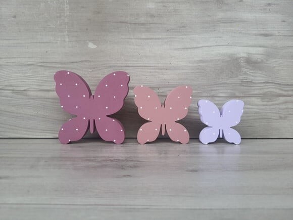 Trio de Borboletas de Mesa em mdf