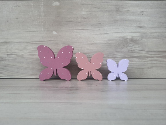 Trio de Borboletas de Mesa em mdf