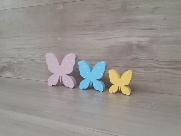 Trio de Borboletas de Mesa em mdf
