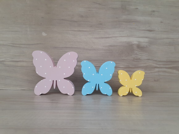 Trio de Borboletas de Mesa em mdf