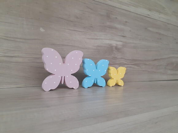 Trio de Borboletas de Mesa em mdf