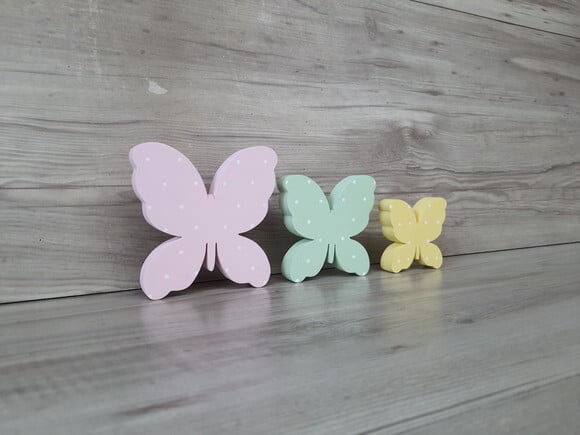 Trio de Borboletas de Mesa em mdf