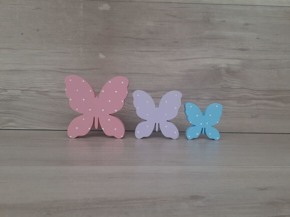 Trio De Borboletas De Mesa Em Mdf