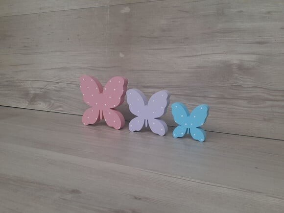 Trio De Borboletas De Mesa Em Mdf