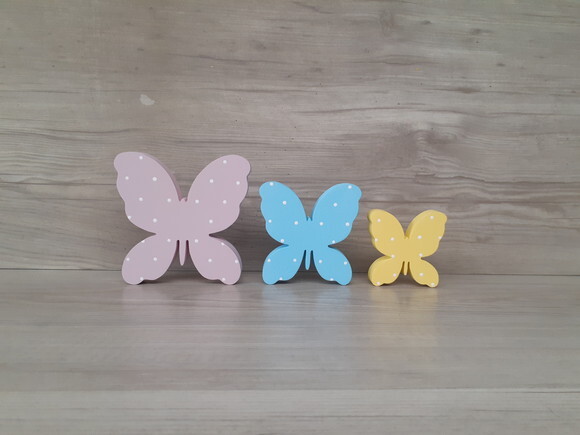 Trio de Borboletas de Mesa em mdf