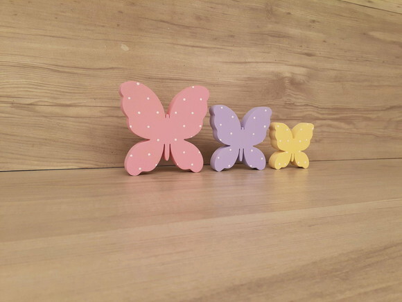Trio de Borboletas de Mesa em mdf