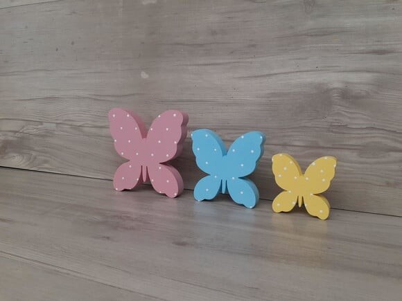 Trio De Borboletas De Mesa Em Mdf
