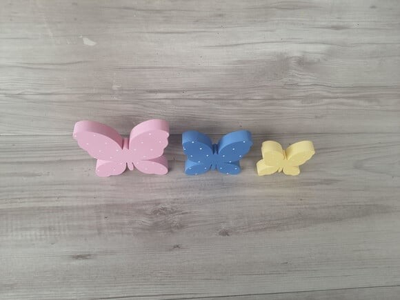 Trio de Borboletas de Mesa em mdf - 10, 8 e 6 cm