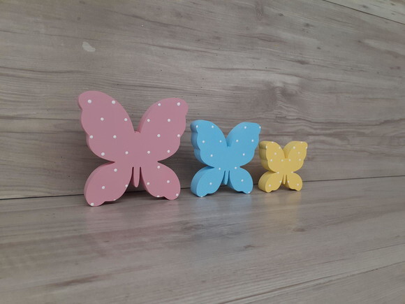 Trio De Borboletas De Mesa Em Mdf